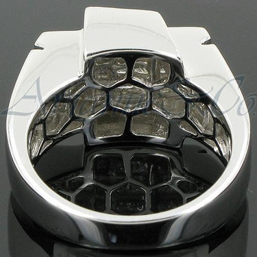 14K White Solid Gold Mens Diamond Ring 3.09 Ctw